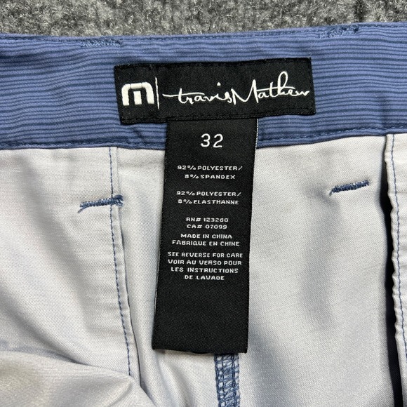 Travis Mathew Loreto Shorts Par 4 Mens 32x9.5 Blue Stripe Performance Golf 75812 - Picture 10 of 11